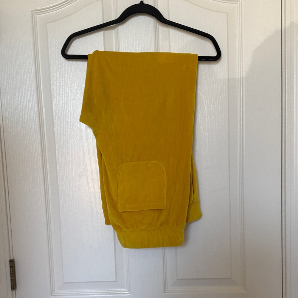 LOFT Mustard Yellow Velour Track Pants